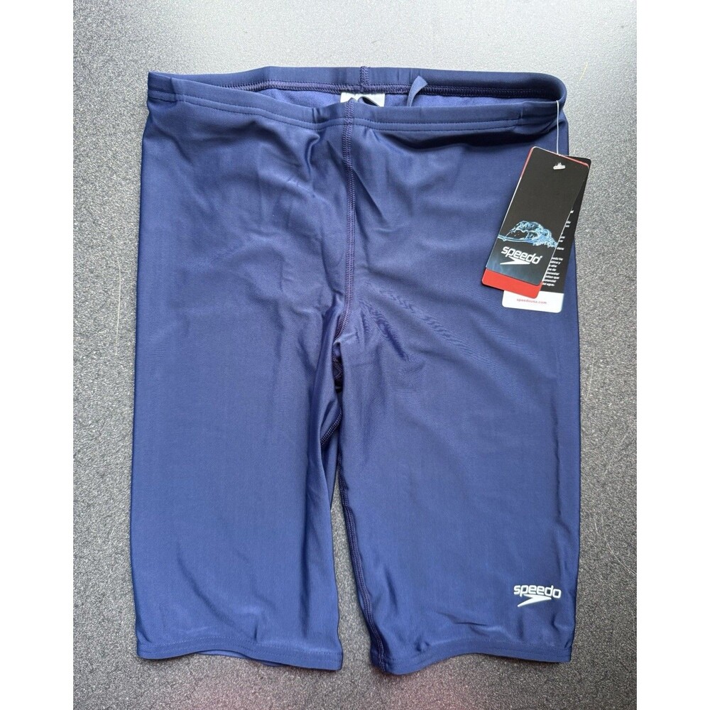 NWT Speedo Eco Pro LT UPF 50+ Drawstring Men’s Waist 32 Navy Blue Beach Swimsuit